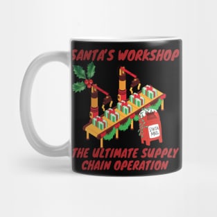 Santa's workshop, the ultimate supply chain operation, logistics Mug